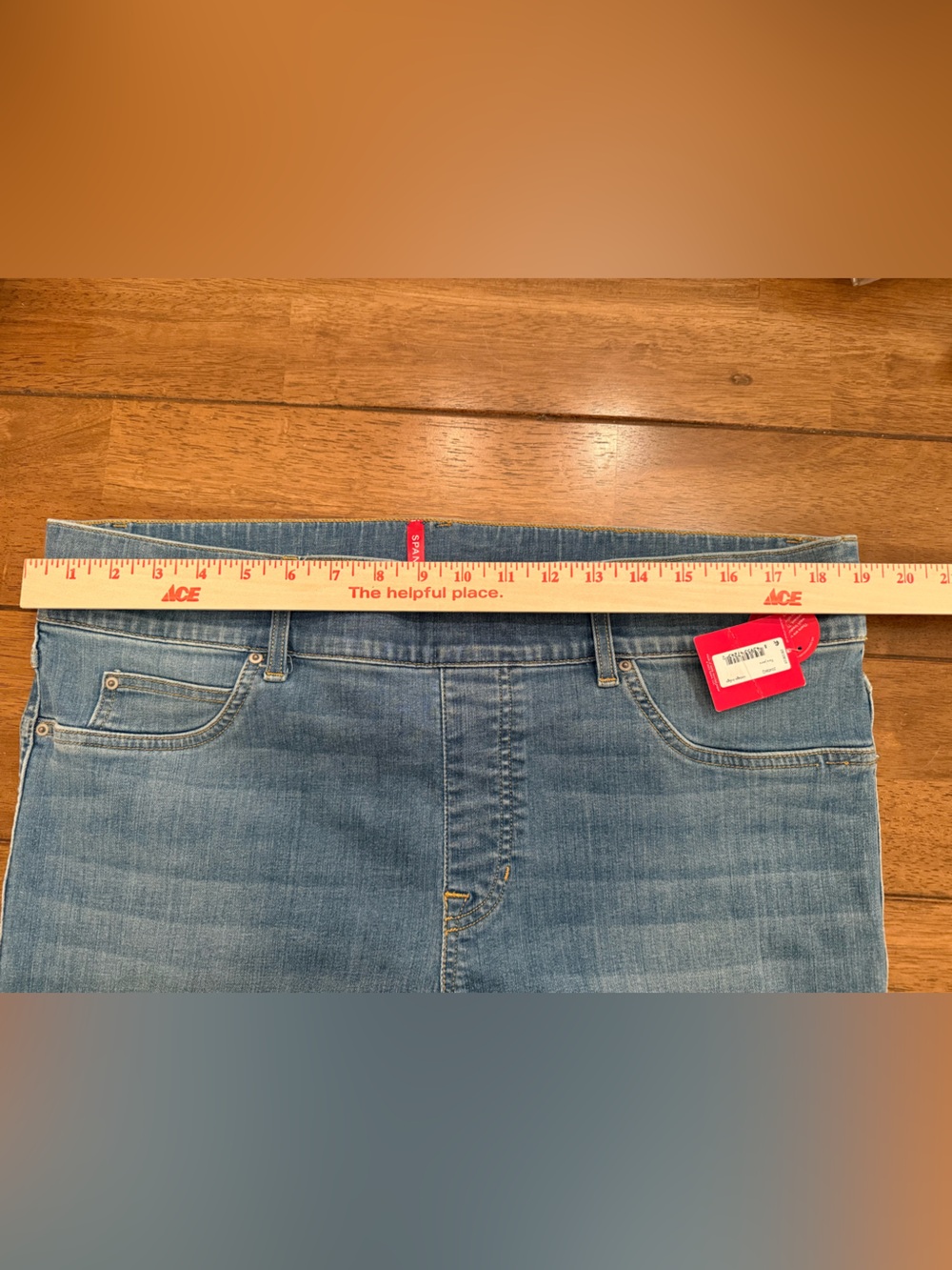 SPANX Vintage Indigo Wide Leg Flare Jeans Pull-On Denim Petite 2X NWT Plus Size - Picture 4 of 10